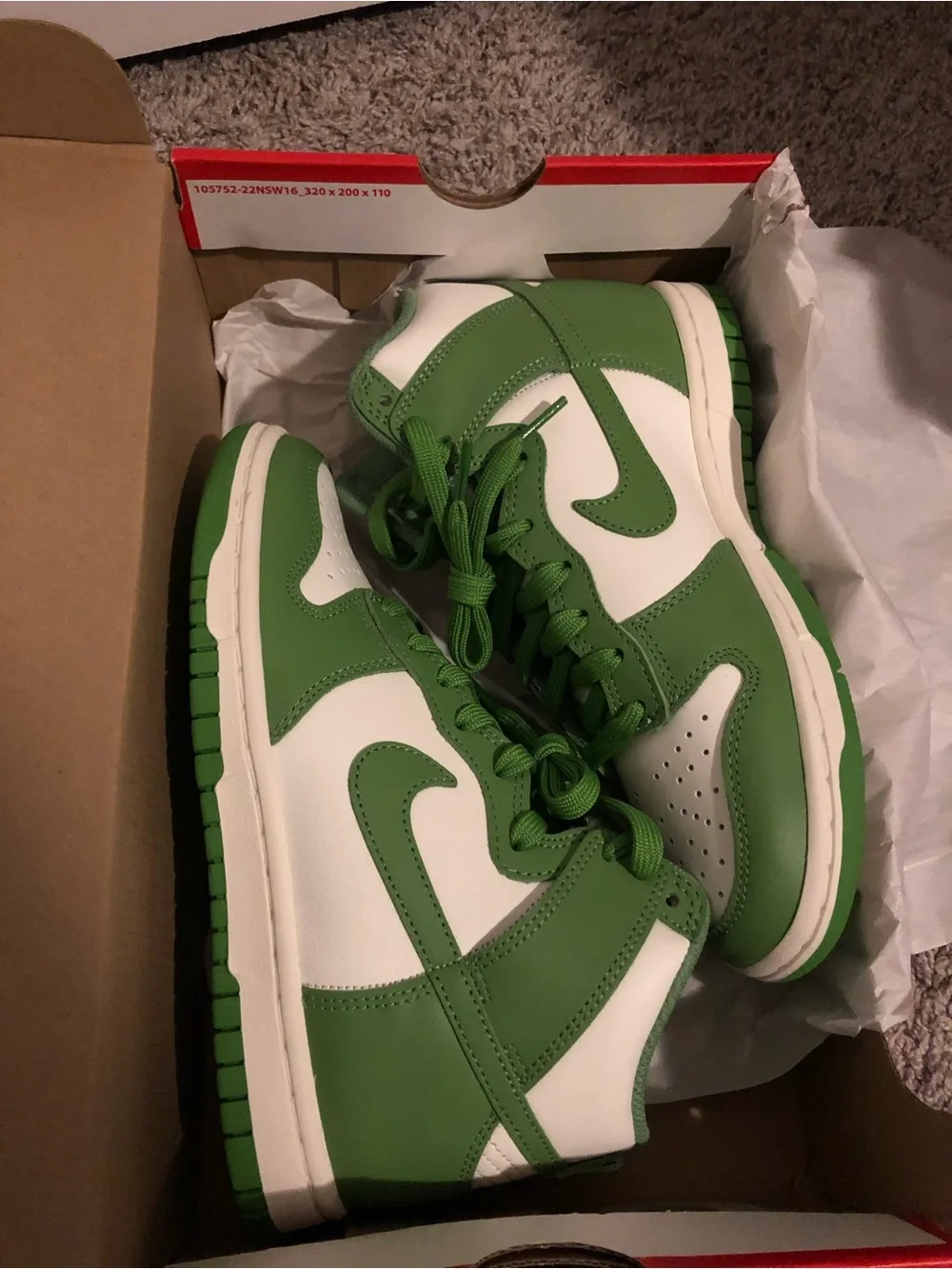 Nike Kids Green and White High-Top Sneakers